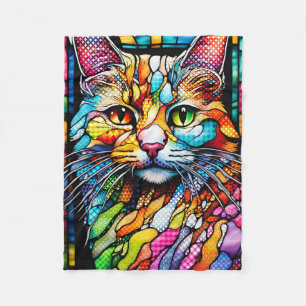 Multicolor Cat 708 Muster Fleecedecke