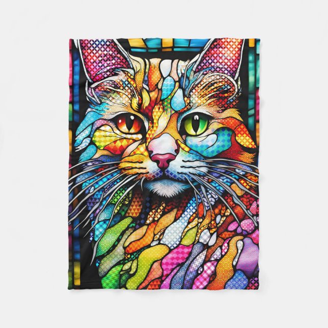 Multicolor Cat 708 Muster Fleecedecke (Vorderseite)