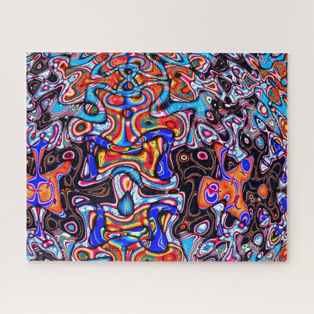 Multicolor Chaos Abstrakt Jigsaw Puzzle (Horizontal)