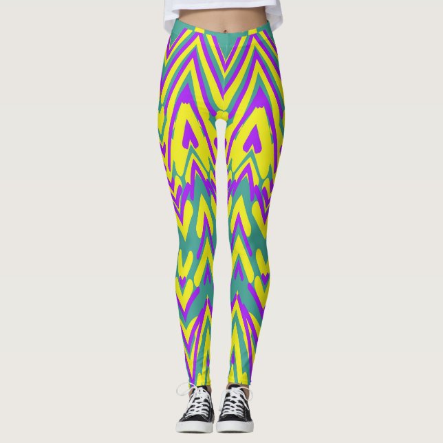 Multicolor Chavron "Ratti_Creative_Arts" Leggings (Vorderseite)