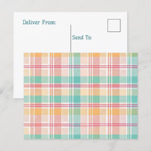 Multicolor Checkered Kariert Feiertagspostkarte