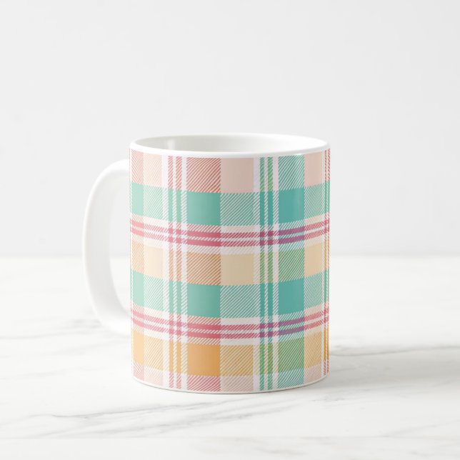 Multicolor Checkered Kariert Kaffeetasse (Vorderseite Links)