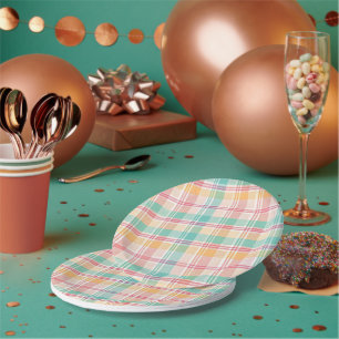 Multicolor Checkered Kariert Pappteller