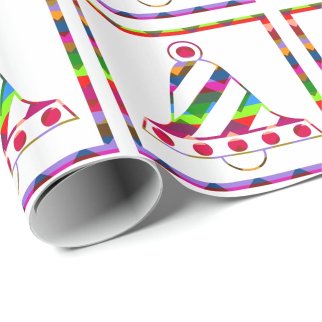 Multicolor Christmas Bells Geschenkpapier (Rolleneckpunkt)
