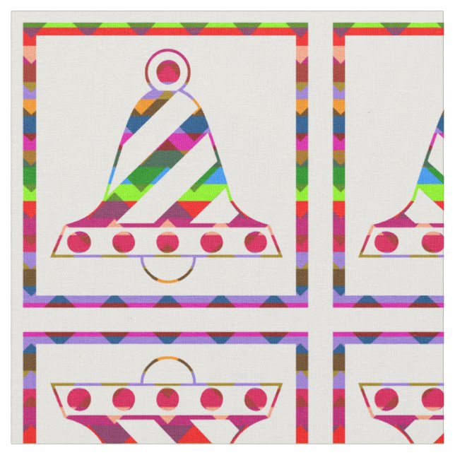 Multicolor Christmas Bells Stoff (Nahaufnahme)