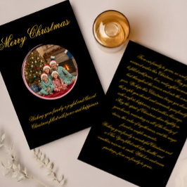 Multicolor Christmas Greeting Card with Family Mes Dankeskarte