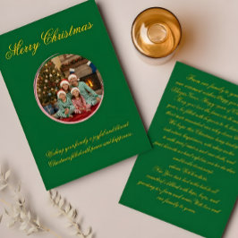 Multicolor Christmas Greeting Card with Family Mes Dankeskarte