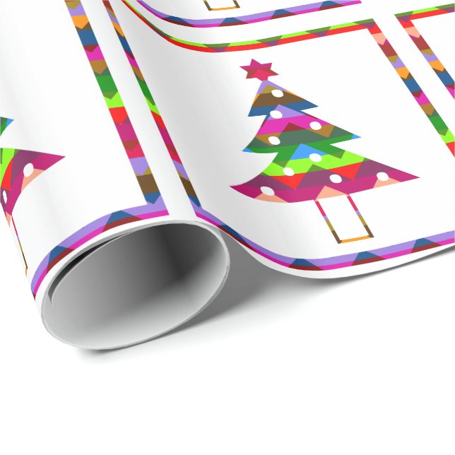 Multicolor Christmas Trees Geschenkpapier (Rolleneckpunkt)