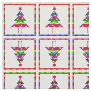 Multicolor Christmas Trees Stoff