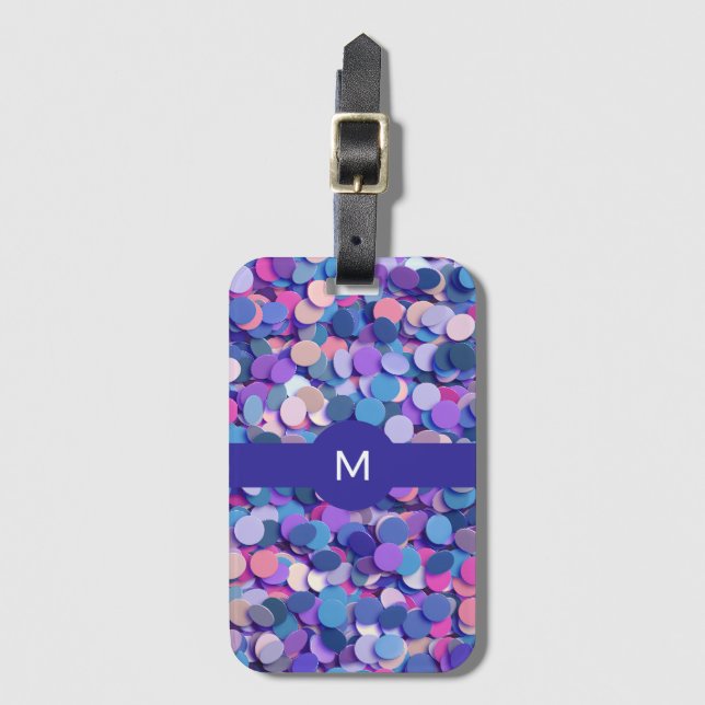 Multicolor Confetti Gepäckanhänger (Vorderseite Vertikal)