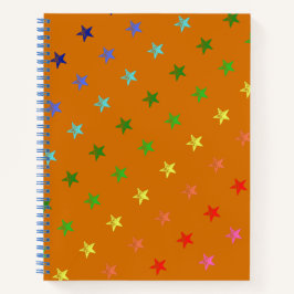 Multicolor Crayon Stars Notizbuch