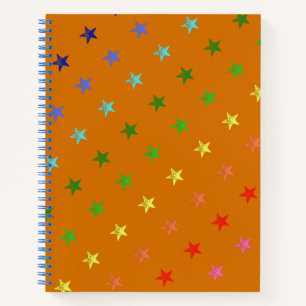 Multicolor Crayon Stars Notizbuch