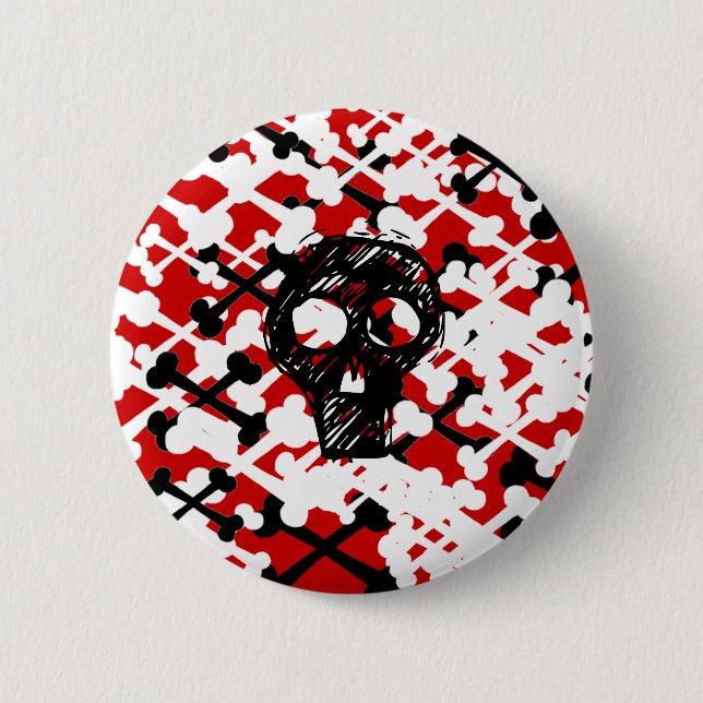 Multicolor Crossbones Button (Vorderseite)