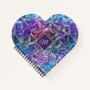 Multicolor Crystal Heart Notebook Notizbuch