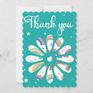 Multicolor Danke-Card Einladung