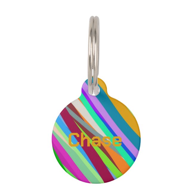 Multicolor diagonal line pattern  haustiermarke (Vorderseite)