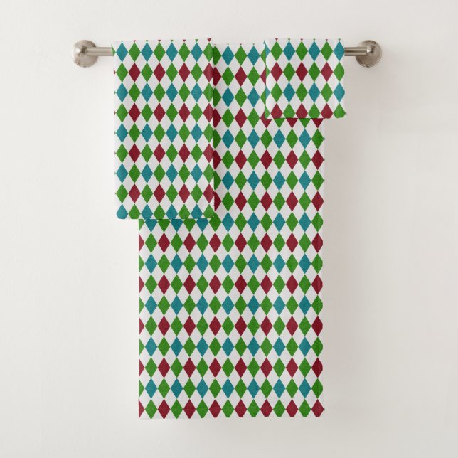 Multicolor Diamond Glitzer Badhandtuch Set (Insitu)