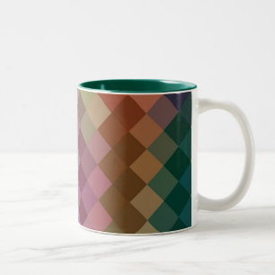 Multicolor Diamond Zickzack Muster 4 Zweifarbige Tasse