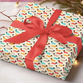 Multicolor Dog Cartoon Geschenkpapier