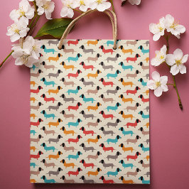 Multicolor Dog Cartoon Große Geschenktüte