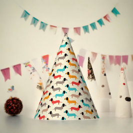 Multicolor Dog Cartoon Partyhütchen