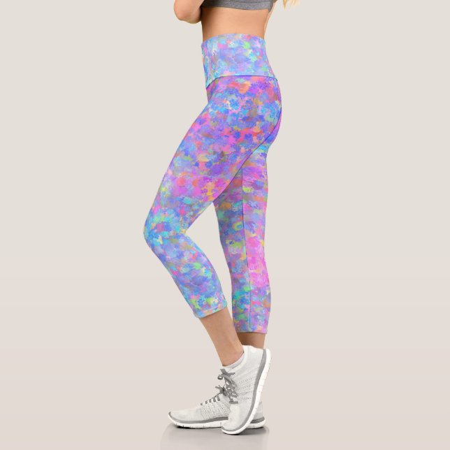 Multicolor Dot Art Capri Leggings (Links)