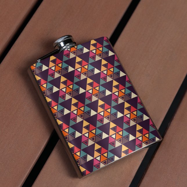 Multicolor-Dreieck-Schnittplatine Flachmann (triangle flask)