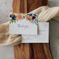 Multicolor Elegant Floral Vielen Dank Postcard