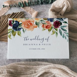 Multicolor Elegant Floral Wedding Gästebuch