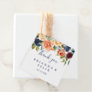 Multicolor Elegant Floral Wedding Geschenkanhänger