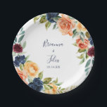 Multicolor Elegant Floral Wedding Pappteller<br><div class="desc">Diese elegante,  bunte Hochzeitskuchenplatte eignet sich perfekt für einen modernen Hochzeitsempfang. Die Einrichtung besteht aus fein gezeichnet Bouquets in Rosa,  Rosa,  Rot,  Gelb,  Bordeaux,  Rot,  indigenen Blume und grünem Blattwerk,  die die natürliche Schönheit inspiriere. Machen Sie es sich selbst,  indem Sie die Namen der Braut und Bräutigam und Hochzeitstag.</div>