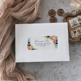 Multicolor Elegant Floral Wedding RSVP Adresse Adressaufkleber