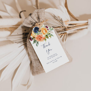 Multicolor Elegant Floral Wedding Vielen Dank Geschenkanhänger