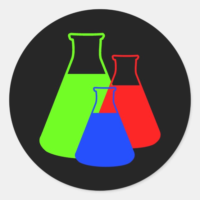 Multicolor Erlenmeyer Sticker (Vorderseite)