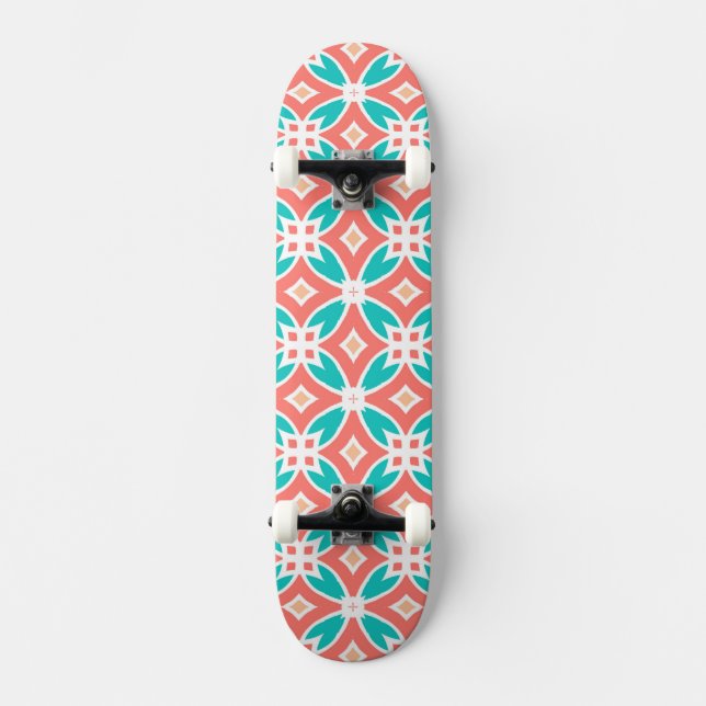 Multicolor-Ethno-Muster Skateboard (Vorderseite)