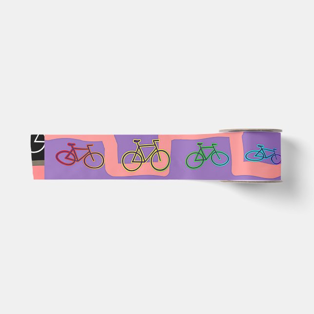 Multicolor-Fahrräder Satinband (Vorderseite)