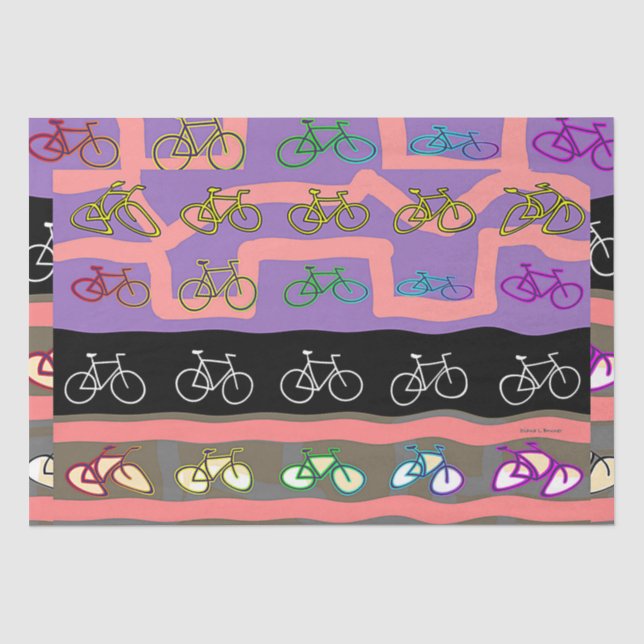 Multicolor-Fahrräder Seidenpapier (Vorderseite)
