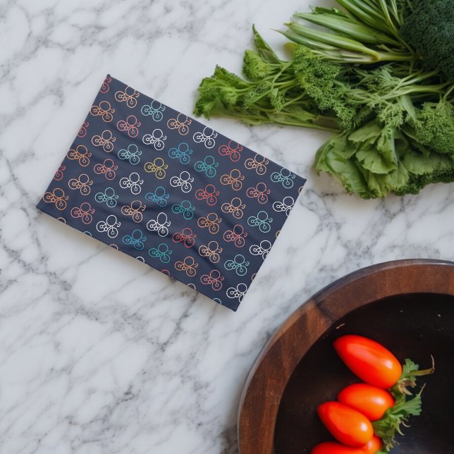 Multicolor-Fahrradmuster Geschirrtuch (Kitchen Towel)