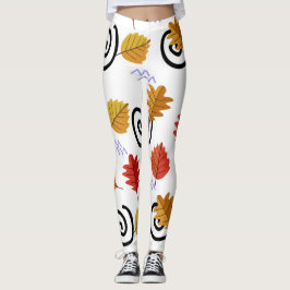 Multicolor Fall Geographische Blätter Leggings
