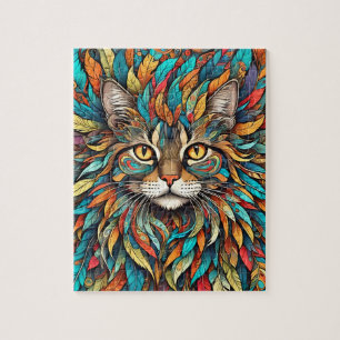 Multicolor Feathers Cat 737 Puzzle