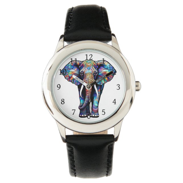 Multicolor-Festgläser-Elephant 3 Armbanduhr (Vorderseite)