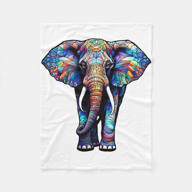 Multicolor-Festgläser-Elephant 3 Fleecedecke (Vorderseite)