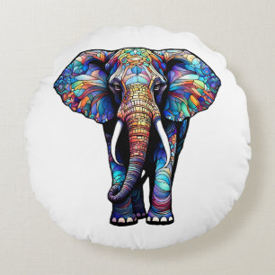 Multicolor-Festgläser-Elephant 3 Rundes Kissen
