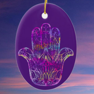 Multicolor Filigree Hamsa Keramik Ornament