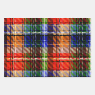 Multicolor Flannel Kariert Tartan Muster Geschenkpapier Set