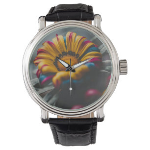Multicolor Floral Dial Armbanduhr