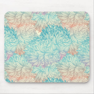 Multicolor Floral Doodle Muster Mousepad