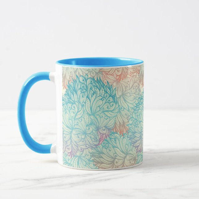 Multicolor Floral Doodle Muster Tasse (Links)