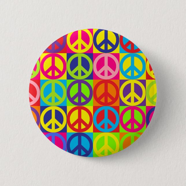 Multicolor-Frieden Button (Vorderseite)