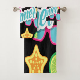 Multicolor Frucht Design Badetuch Set